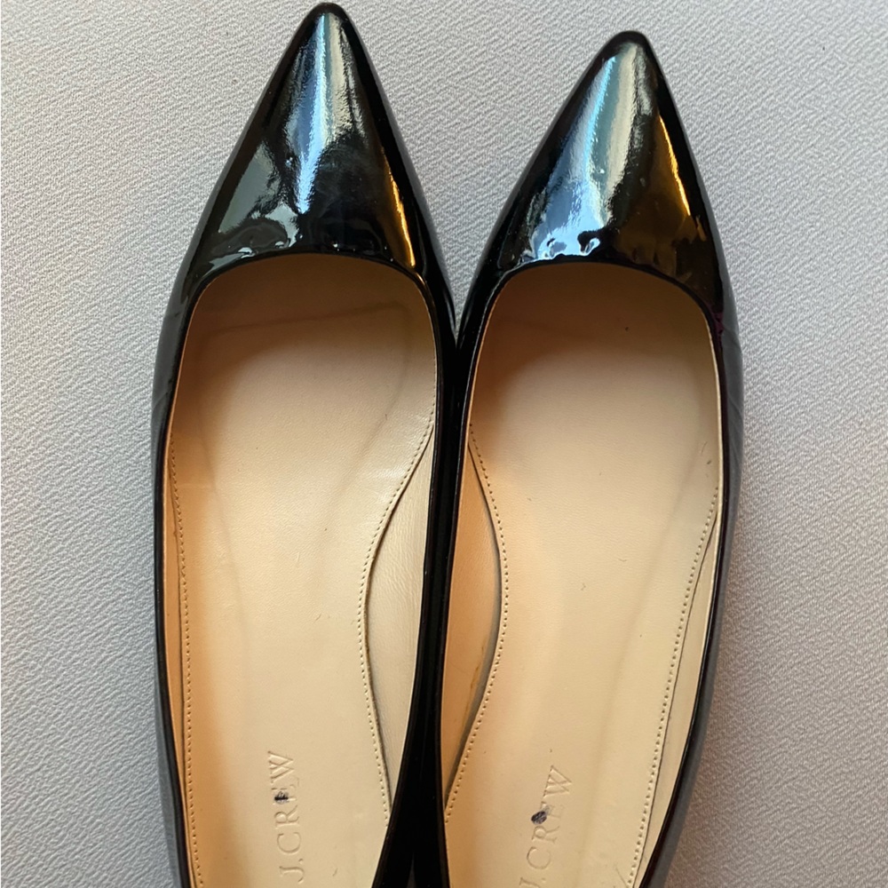 J. Crew Black Patent Leather Flats - Size 9.5